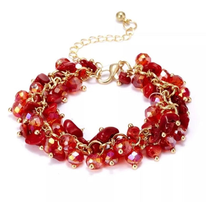 Bracelet joaillerie en Corail rouge.